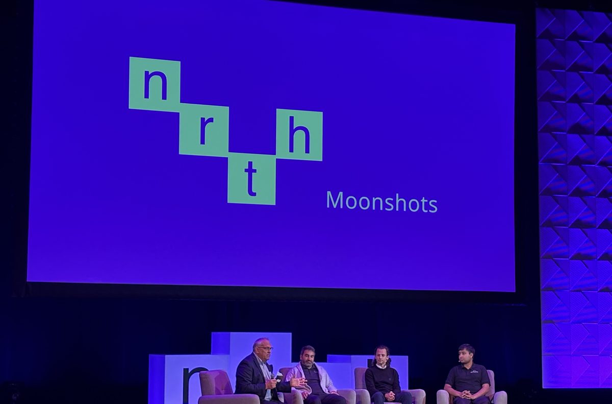 The space panel with Kepler Communications, NordSpace and Canada Rocket Company on the Moonshots stage at NRTH 2026 in Toronto